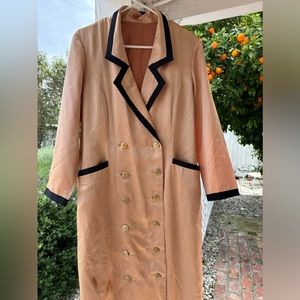 Vintage Silk Long Jacket with gorgeous unique buttons